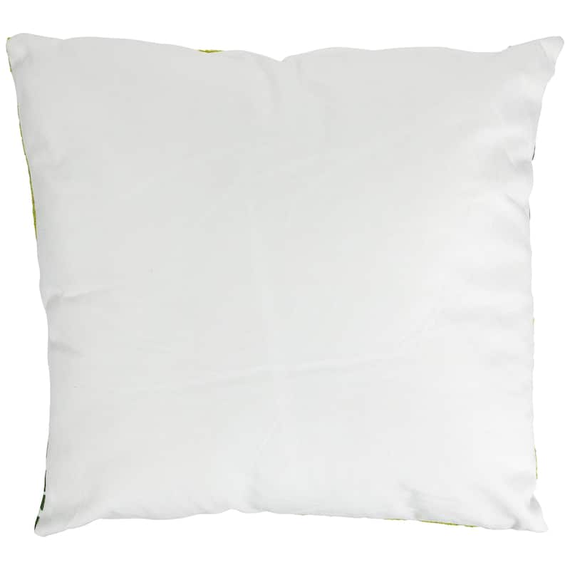 Tropical Palm Tree Leaves Throw Pillow - 16" - Green and White