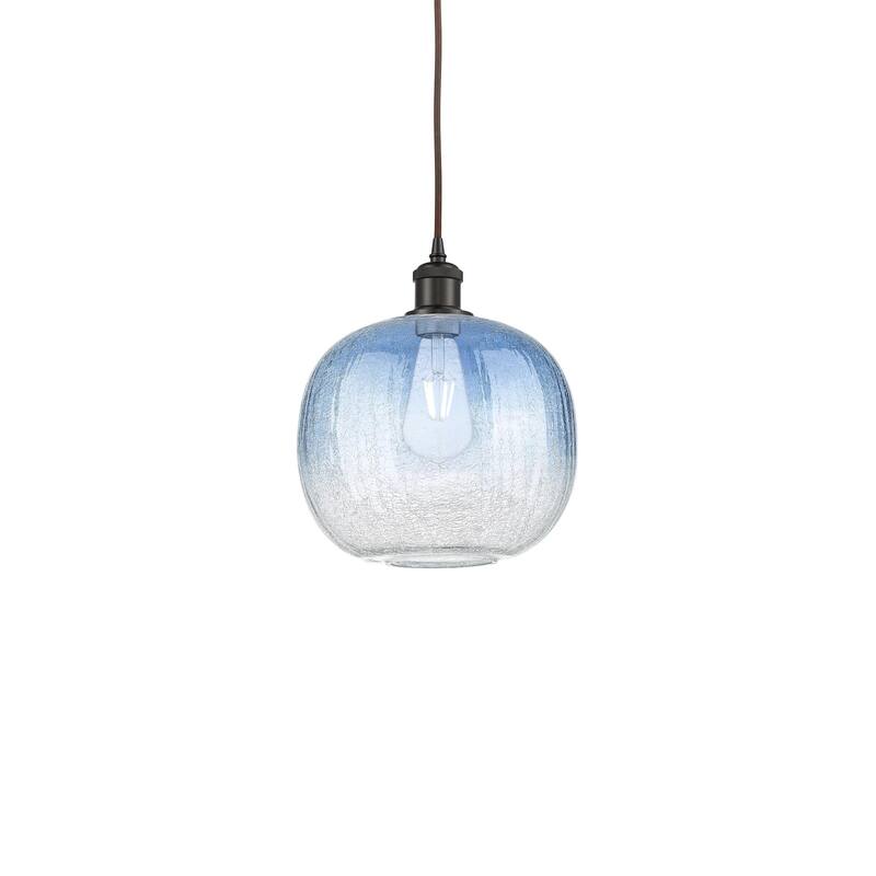 Innovations Lighting 516-1P-12-11 Brookhaven Sphere Pendant Brookhaven - Oil Rubbed Bronze / Sapphire Blue