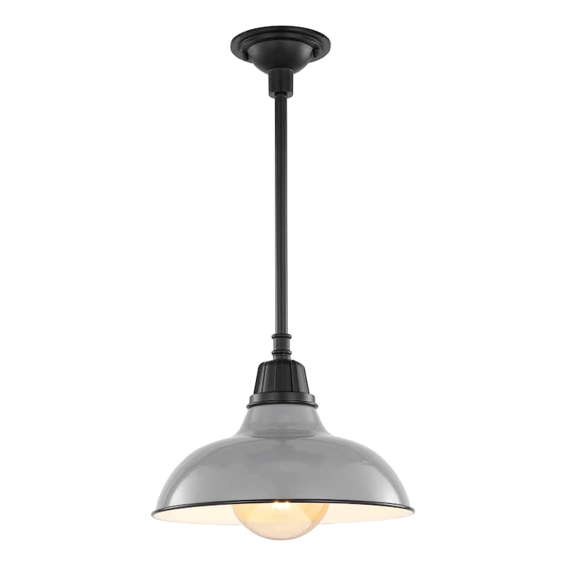 12.25" 1-Light Indoor/Outdoor Iron LED Pendant, by JONATHAN Y - 12.25