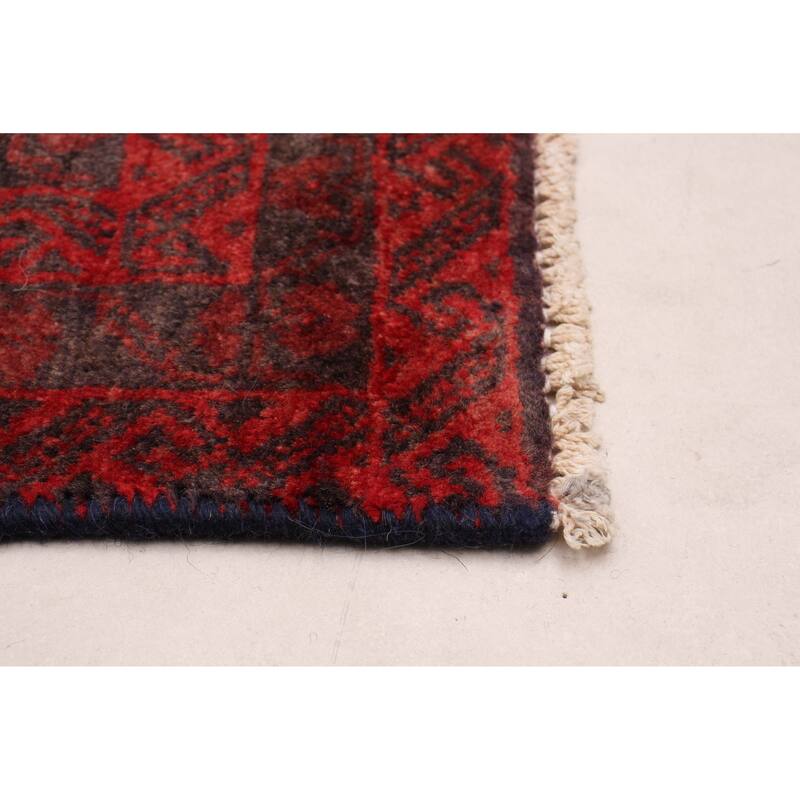 ECARPETGALLERY Hand-knotted Royal Baluch Black, Red Wool Rug - 3'3 x 6'1