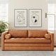 preview thumbnail 1 of 33, Poly & Bark Napa 82" Leather Pull-Out Convertible Sleeper Sofa - Full Grain Genuine Italian Leather