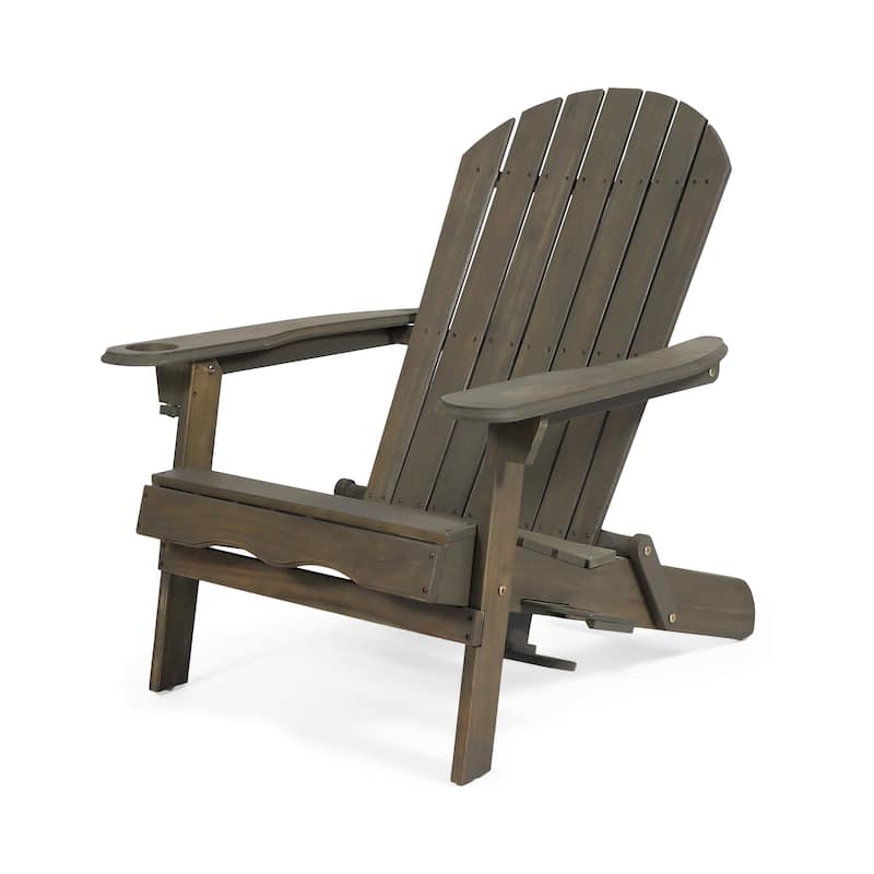Bellwood Acacia Wood Folding Adirondack Chair by Christopher Knight Home - Gray