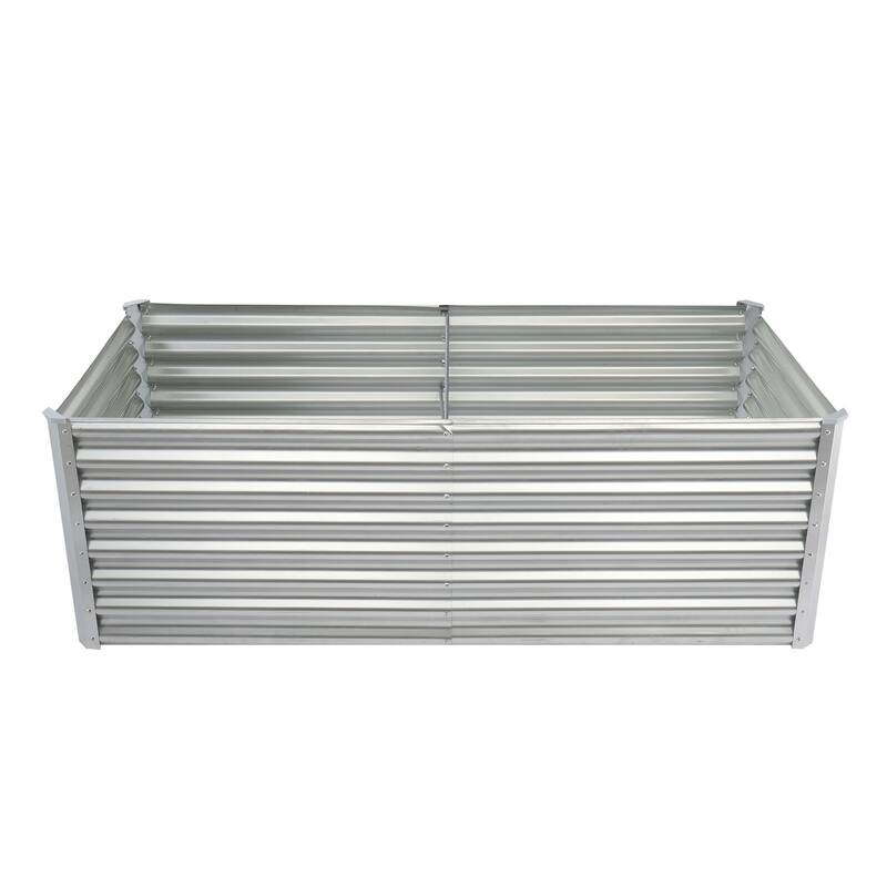 Extra Deep Galvanized Steel Raised Garden Bed 24 Inch High Rust Resistant Planter Box for Vegetables Flowers - 70.9 x 37 x 23.6
