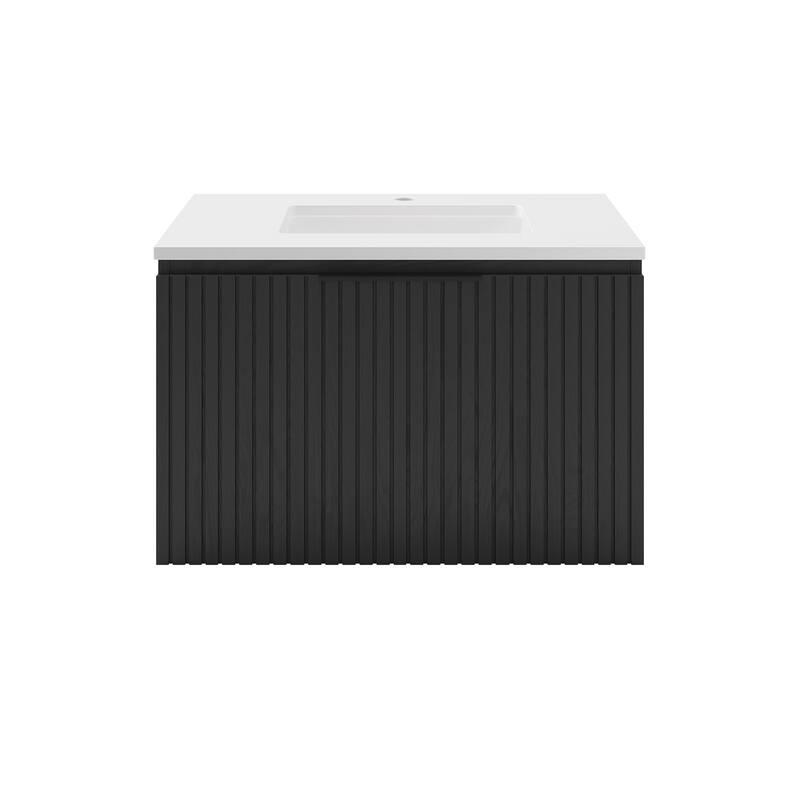 Fresca FCB4130-CWH-U Elliot 30" Wall Mounted Single Basin Vanity Set - Onyx Oak