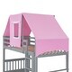 preview thumbnail 55 of 56, Twin Over Twin Playhouse Style Castle Style Bunk Bed Wooden Bed Frame with Tent and 2 Drawers (No Box Spring Needed)
