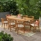 preview thumbnail 1 of 12, Christopher Knight Home - Alondra Acacia Wood Dining Set 7 chairs Teak Finish/Cream