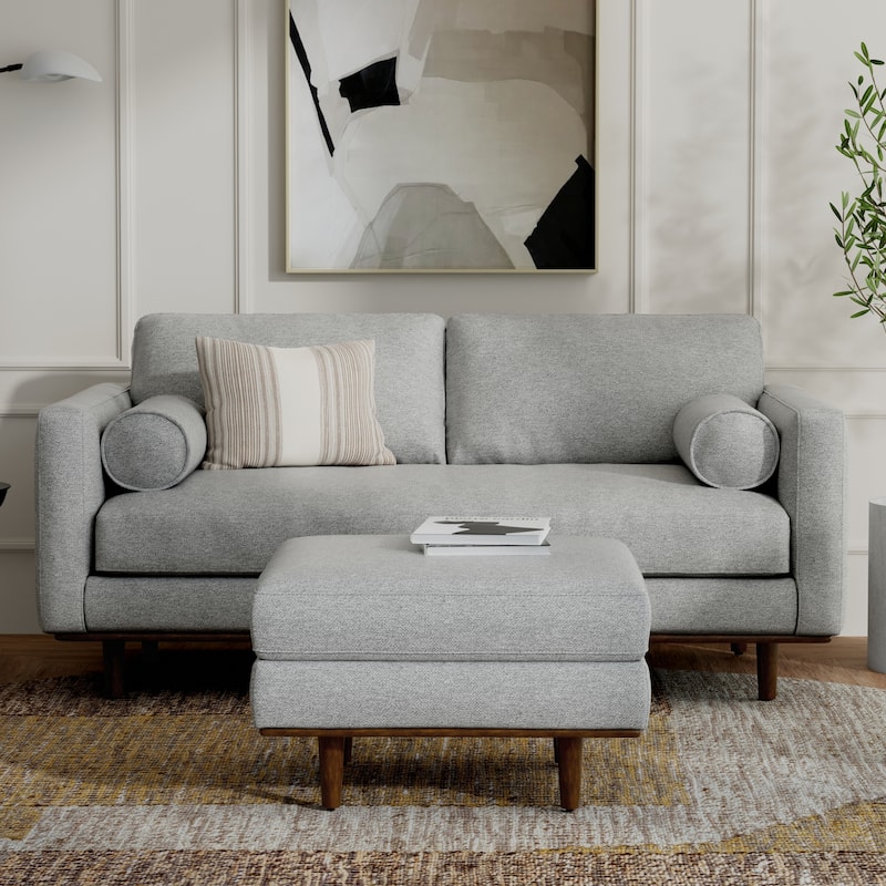 WYNDENHALL Brixley 72 inch Wide Mid-Century Modern Sofa - 72"W x 38.25"D x 34"H - Mist Grey