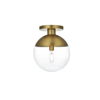 Mid-century Modern 1-light Flush Mount with Glass Orb Shade