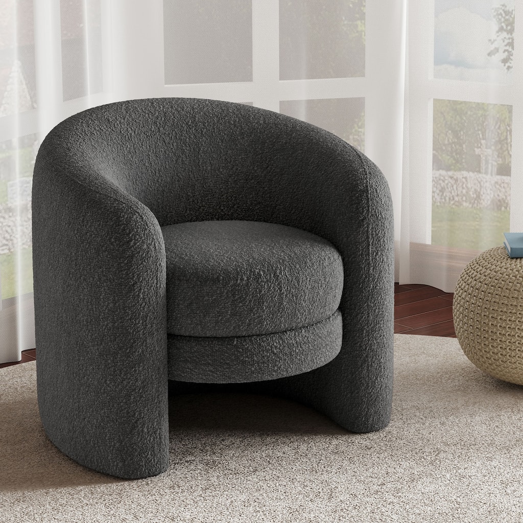 Boucle Upholstered Accent Chair (No Assembly)