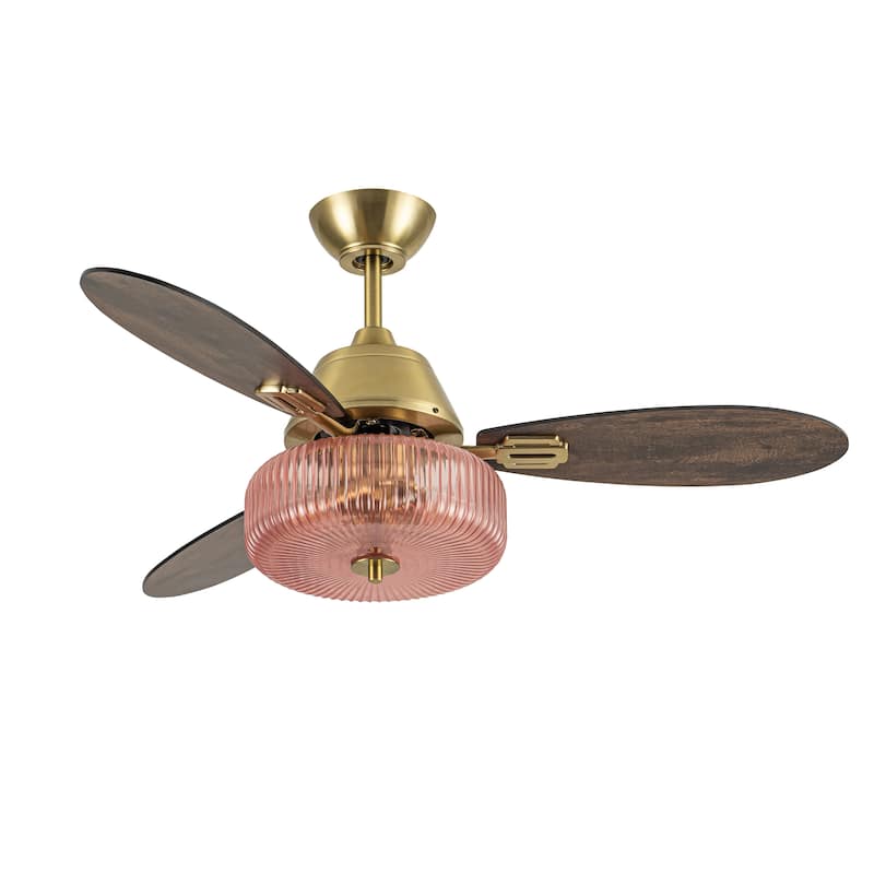 Frederick River of Goods 3-blade 42-inch Modern Indoor Ceiling Fan with Pink Shade and Remote Control - 42" x 42" x 18"