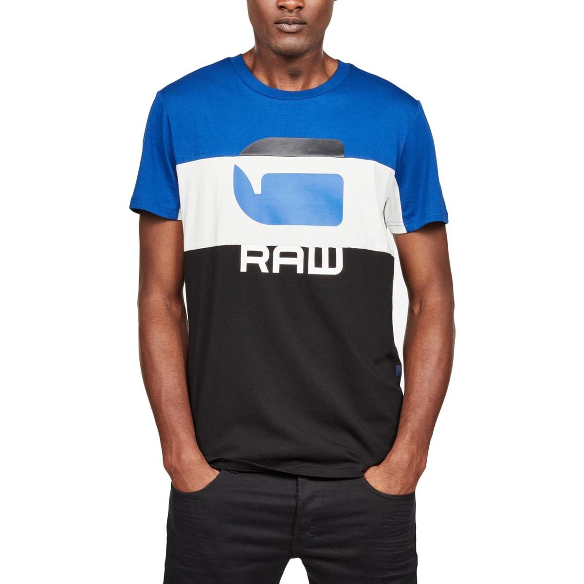Shop G Star Raw Mens Big Tall T Shirt Colorblock Logo Xxl Overstock 30509133