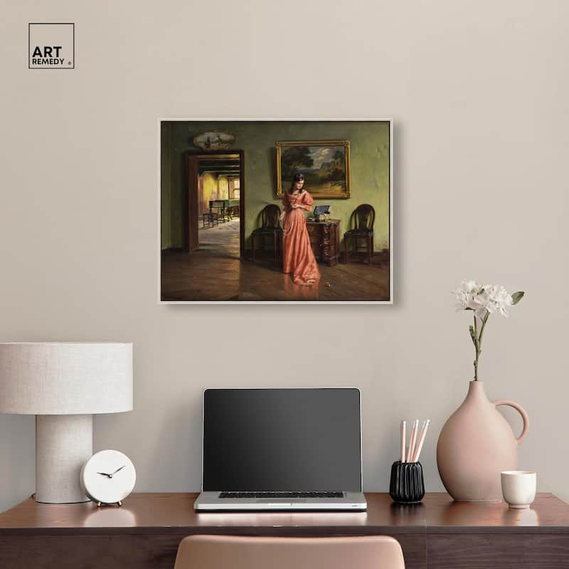 Woman and the Necklace Canvas by Art Remedy