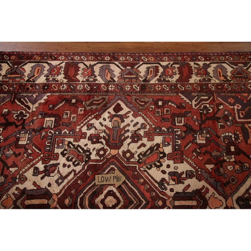 Geometric Bakhtiari Persian Vintage Area Rug Handmade Wool Carpet - 6'8"x 10'6"