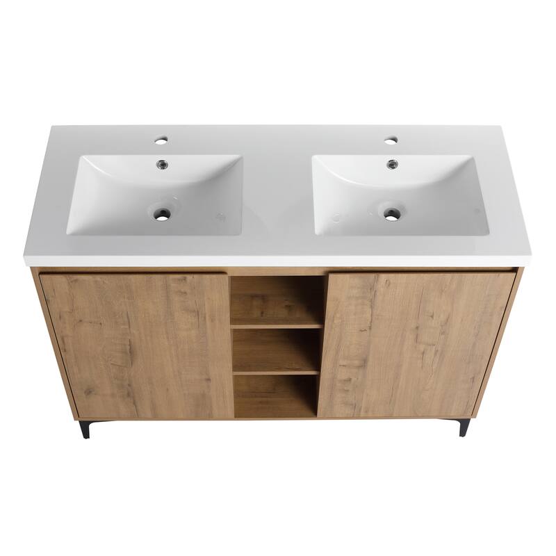 48" Freestanding Bathroom Vanity With Double Sink