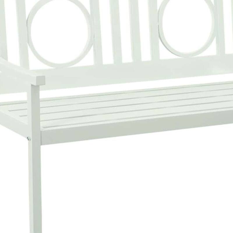 HomeRoots 45" White Metal Garden Patio Bench