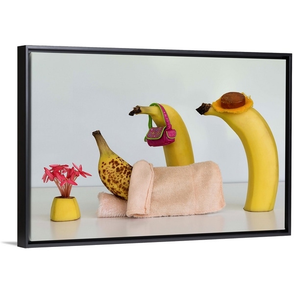 "Sick Banana" Black Float Frame Canvas Art