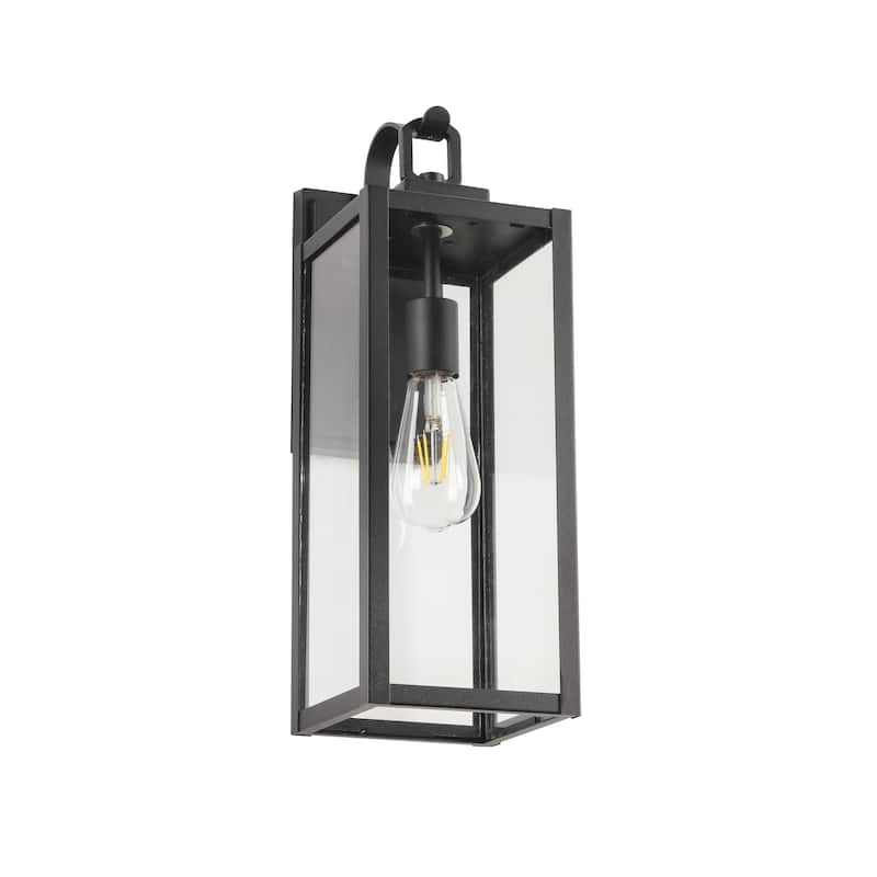 Vintage-Inspired Black Clear Glass Wall Lamp
