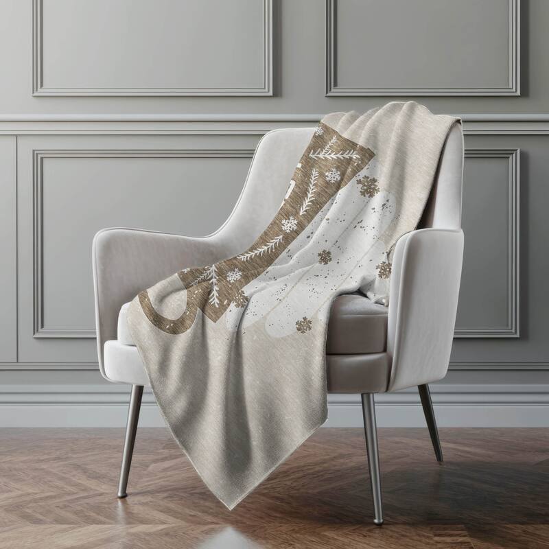 Premium Machine Washable ASB218 Let It Snow Sherpa Throw Blanket