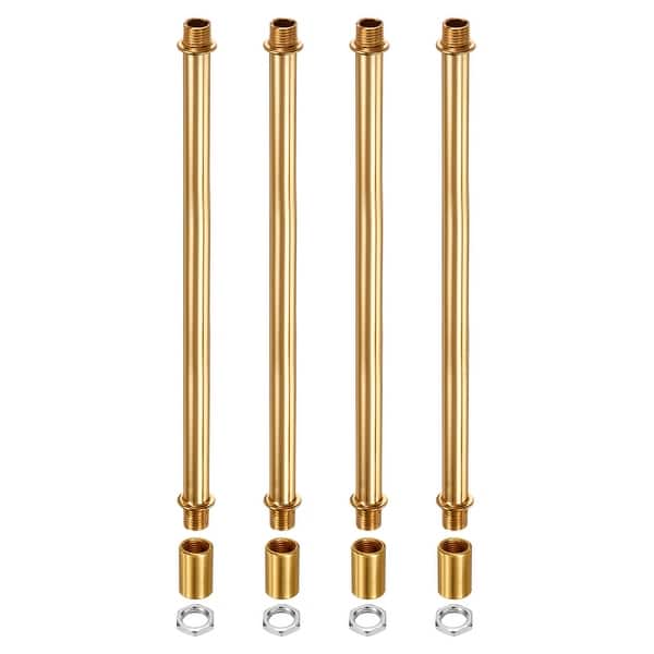 4set M10x1 Threaded Extension Rod Kit 200mm Coupling Nut with Pipe Hex Nut Gold Gold Tone