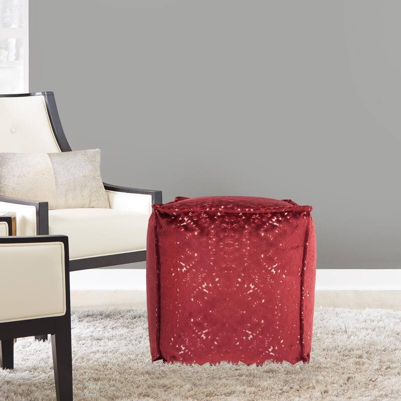 Allan Andrews Square Pouf Pasini Ruby