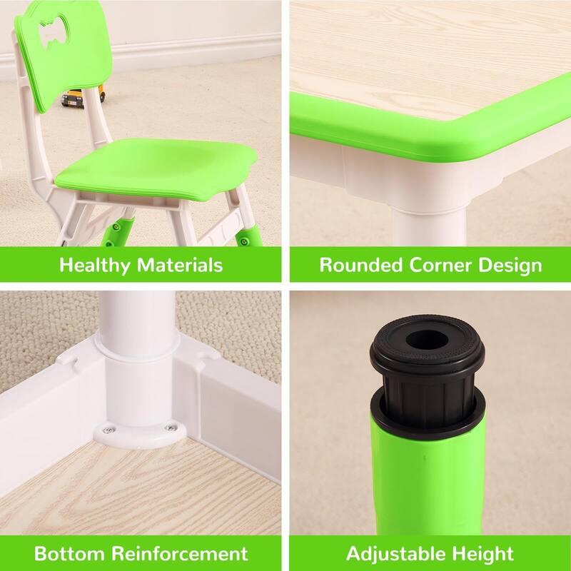 Kids Table and 4 Chair Set - Height Adjustable