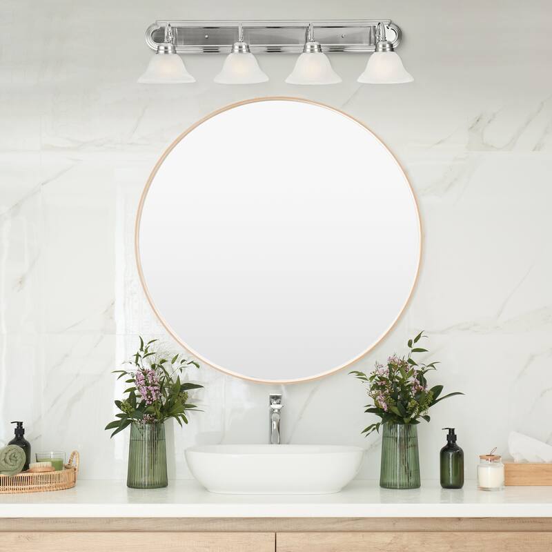 Millbridge Traditional 4-Light Indoor Dimmable Bathroom Vanity Light - Satin Nickel