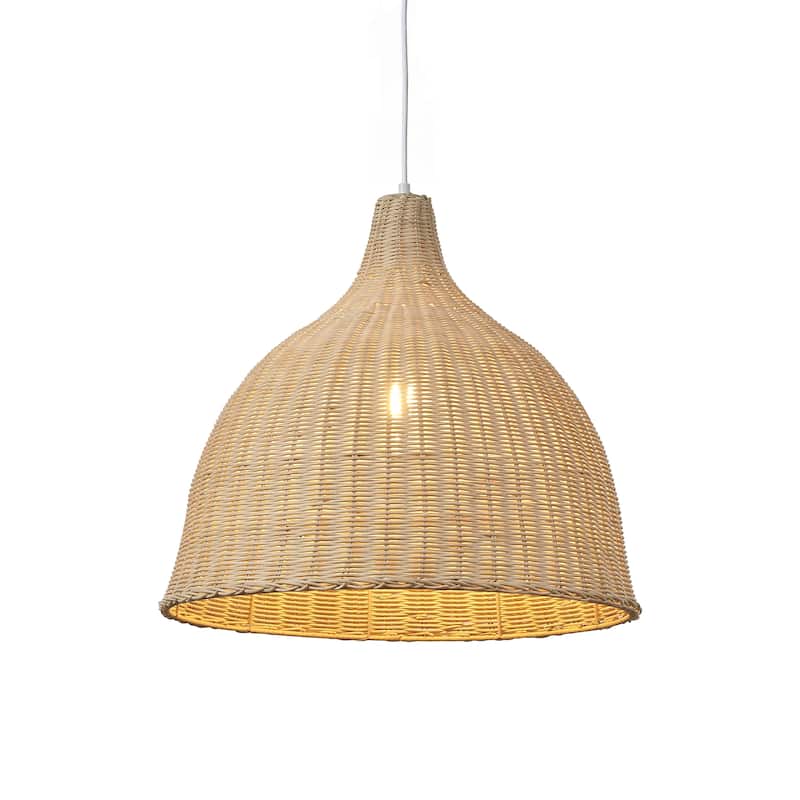 1-Light 18" Handmade Vine Pendant Light, Natural Finish, No Bulb Included