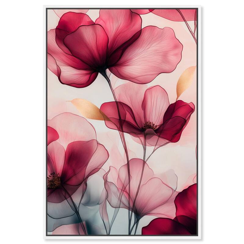 Chiffon Cherry Charm Canvas by Art Remedy - 24" x 36" - White