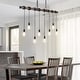 preview thumbnail 3 of 9, Zoey 40" 8-Light Vintage Driftwood Iron LED Linear Chandelier with Height Adjustable Bulbs, Brown Wood/Black , by JONATHAN Y