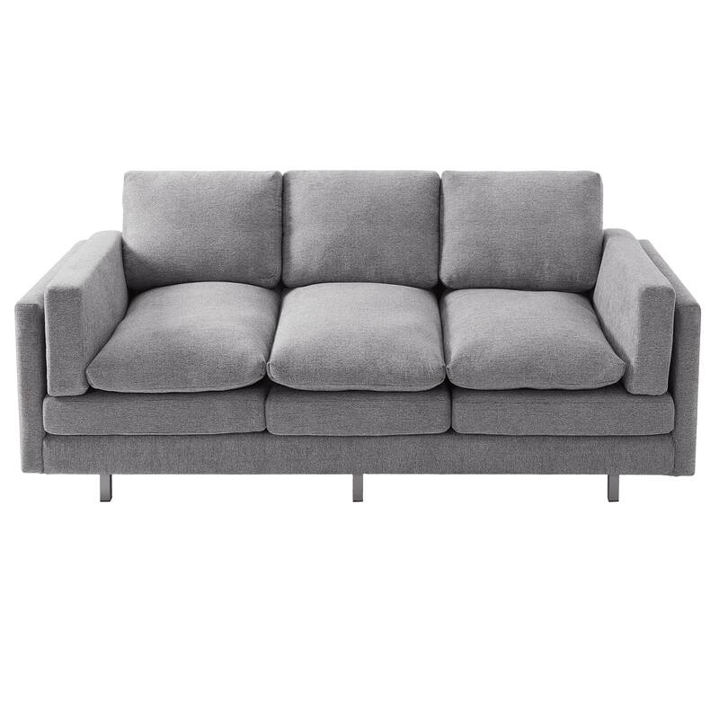 Modern 3-seater Sofa 79.5" Sofa Couch Upholstered Sofa with Dual-layer Seat Cushions for Living Room