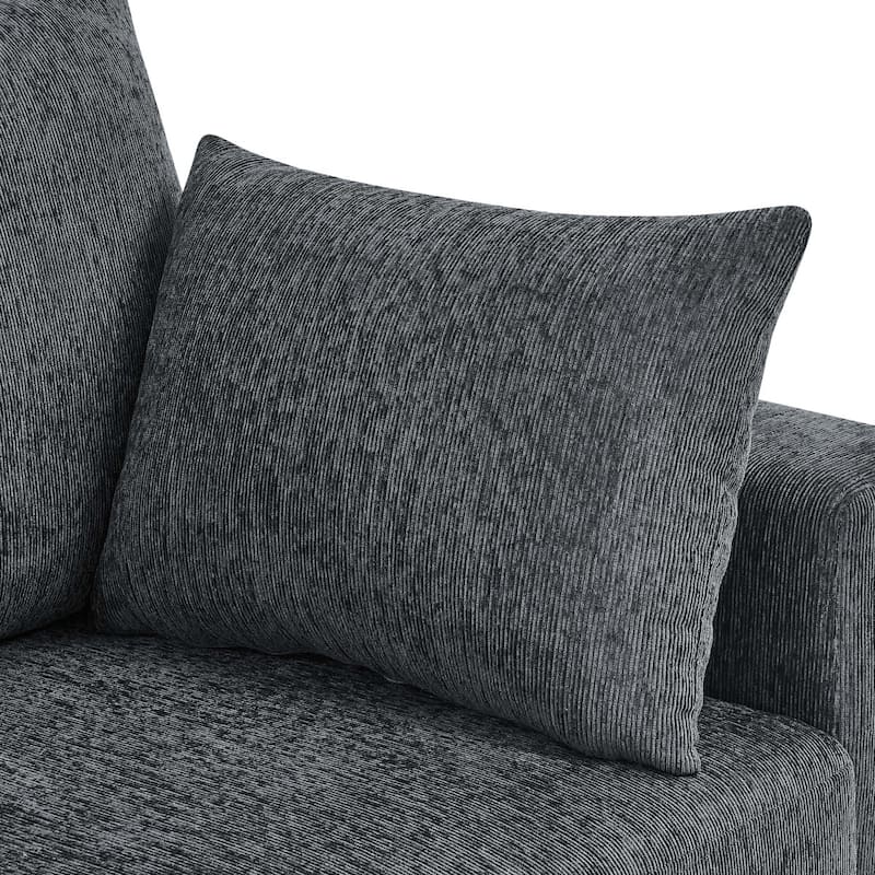 78" Modern Upholstered 2-seater Sofa with 2 Throw Pillows