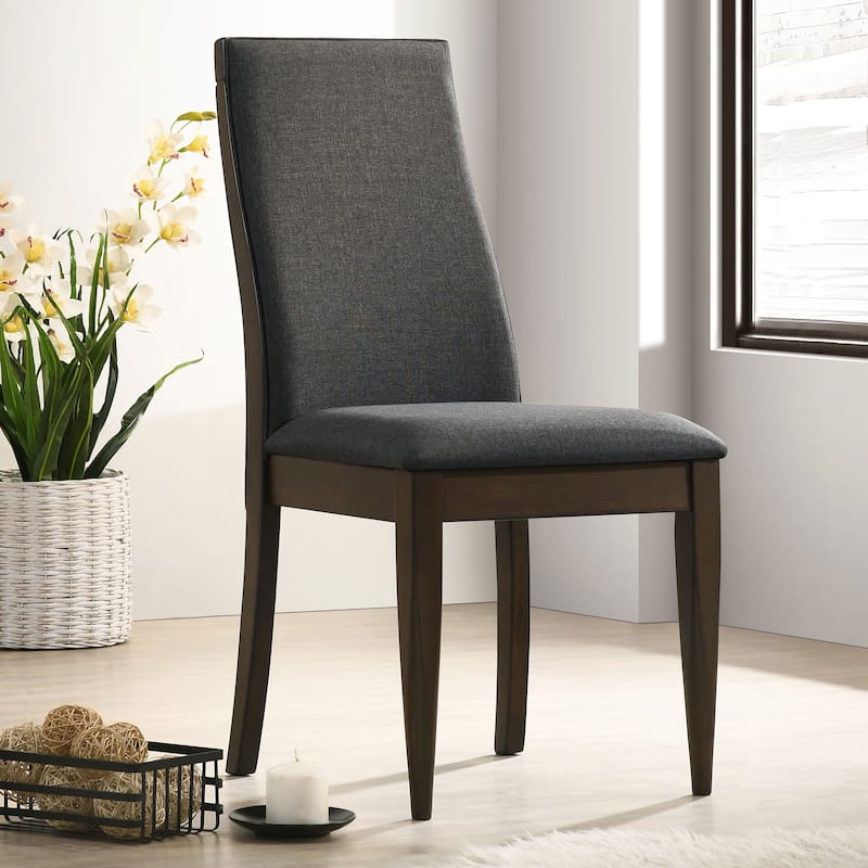 Wes Dark Walnut Upholstered Dining Side Chair (Set of 2)
