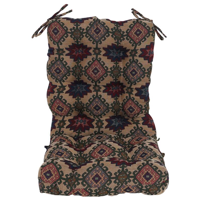 Tapestry Tufted Seat/Back Chair Cushion (Multiple Sizes)