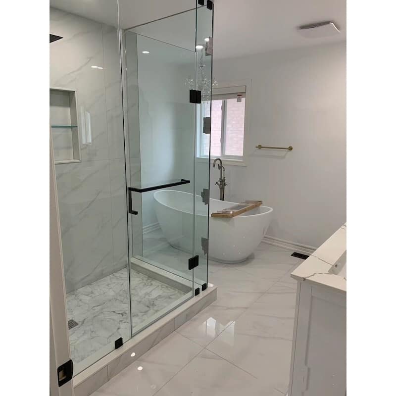 CEL Square Tubing 6" Pull Handle with 24" Towel Bar Comb Sets for Shower Door - 6" x 24"