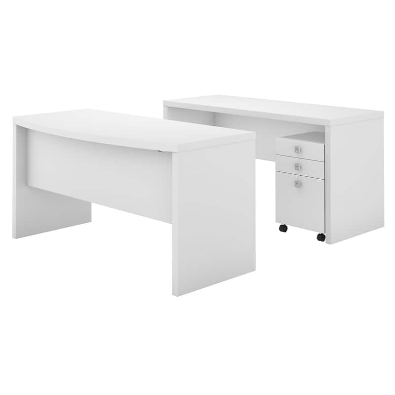 Echo Bow Front Desk and Credenza w/ Drawers by Bush Business Furniture