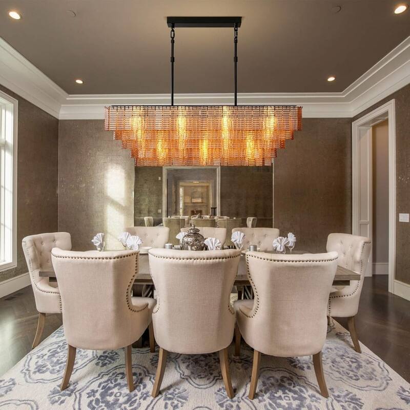 Modern Chandelier, 41 in. 9-Light Black & 59 in. 11-Light Gold Options for Dining Room, Living Room, Foyer, Bedroom