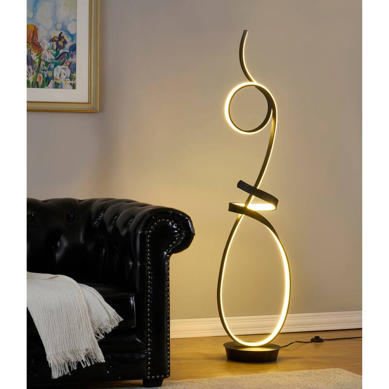 Symphonie 68W Unique Modern Design Led Floor Lamp, matte black - 63.00