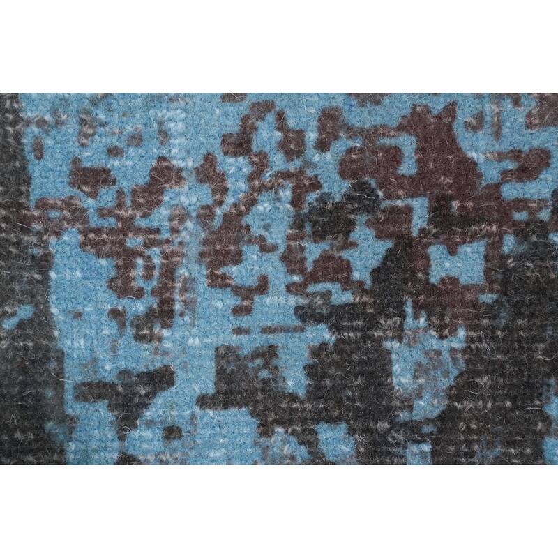 Hand Knotted Oriental Viscose Silk Carpet Modern Abstract Greys & Charcoal Abstract Area Rug - 7' 8'' X 5' 2''