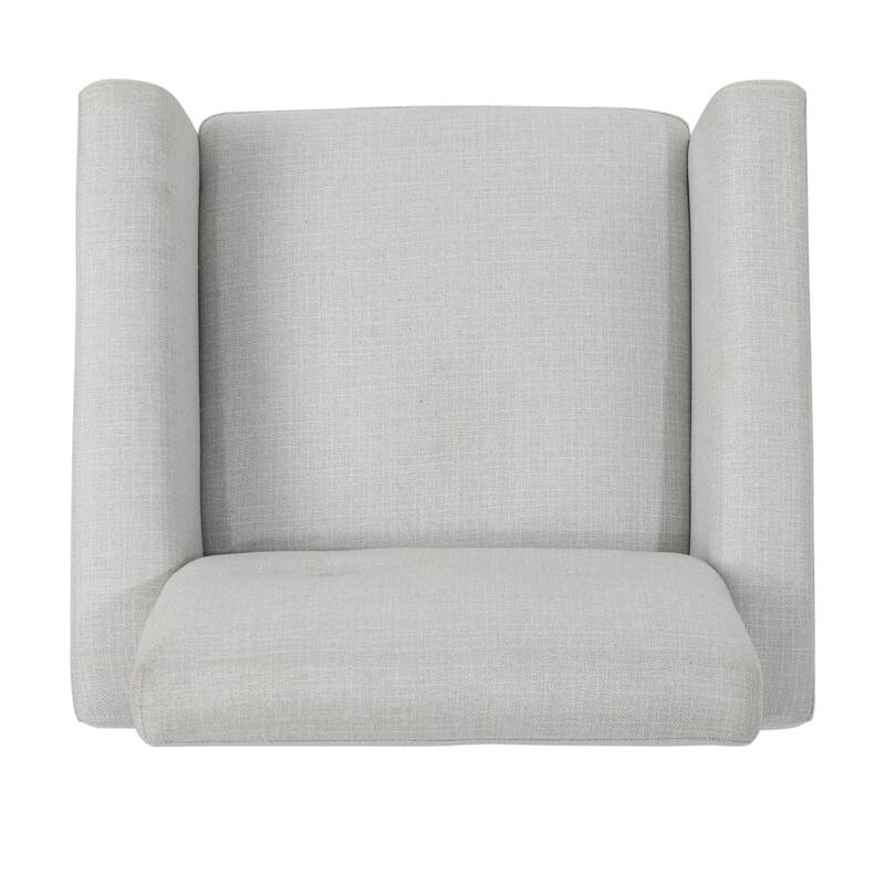 Roomfitters Modern Upholstered Club Chair with Cushioned Seat, Button-Tufted Back and Tapered Legs for Living Spaces
