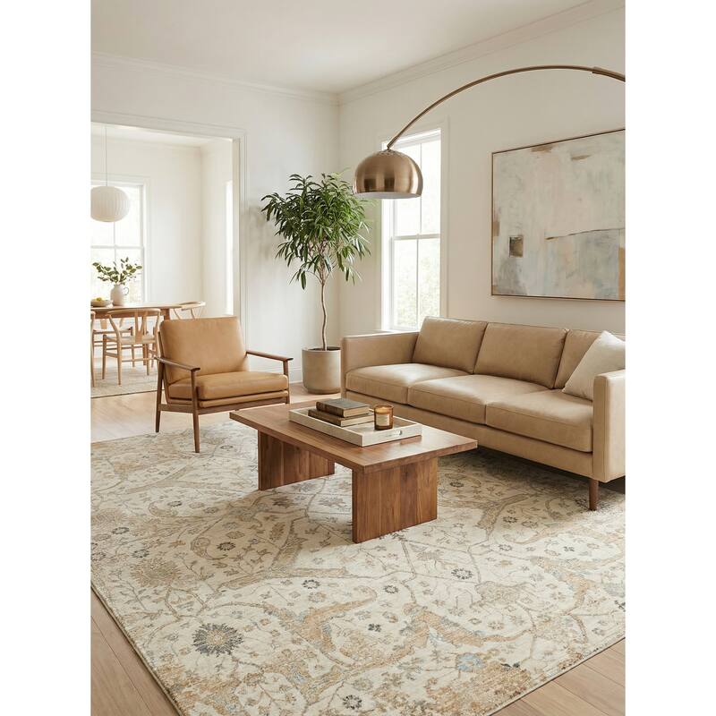 Artisan Handmade Wool/Nylon in Ivory Area Rug