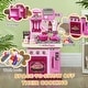 preview thumbnail 6 of 7, Qaba Play Kitchen, Kids Kitchen Playset, Toy Kitchen with Lights, Sounds, 33 Accessories, Interactive Playset for 3-6 Years