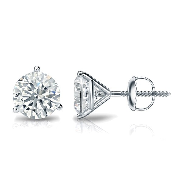Ethical Sparkle 1 3/8ctw Lab Grown Diamond Stud Earrings 14k Gold Martini-set. Opens flyout.