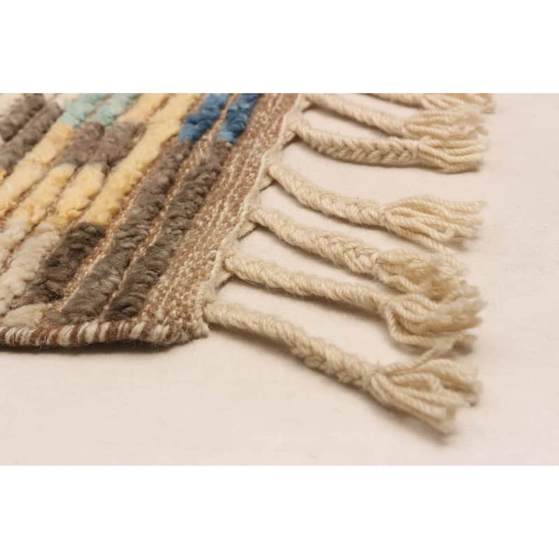 ECARPETGALLERY Hand-knotted Tangier Beige Wool Rug - 6'8 x 9'10