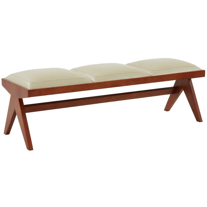 SAFAVIEH Couture Wubbina Vegan Leather Bench - 58 In W x 18 In D x 19 In H - 58Wx18Dx19H