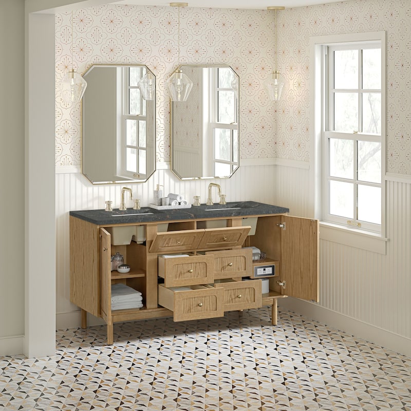 James Martin Vanities 545-V60D-FPBL Laurent 60" Wall Mounted or Free