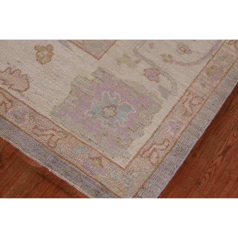 Hand Knotted Oriental 100% Wool Carpet Transitional All-Over Greys & Charcoal Oushak Area Rug - 9' 8'' X 8' 0''