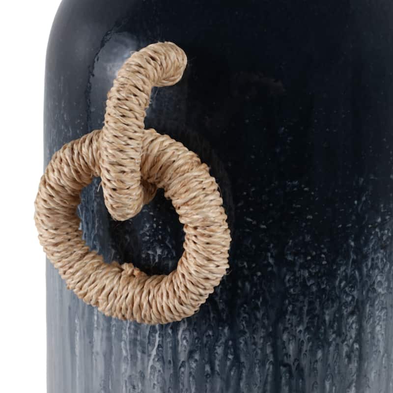 Pottery Jute Decorative Vase Rustic Wrapped Handles Clay Design