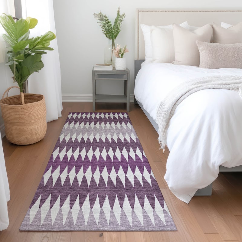 Machine Washable Indoor/ Outdoor Chantille Contemporary Geo Rug