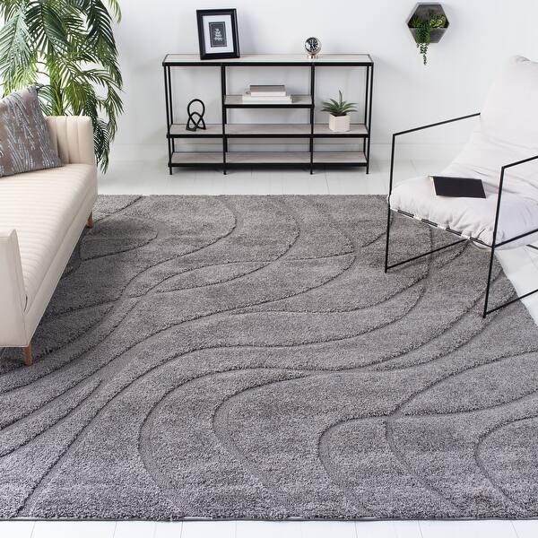 SAFAVIEH Florida Shag Sigtraud Abstract Waves 1.2-inch Area Rug