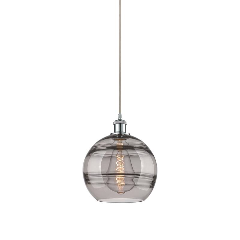 Innovations Lighting 516-1P-12-10 Rochester Pendant Rochester 10" Wide - Polished Chrome / Smoked